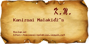 Kanizsai Malakiás névjegykártya